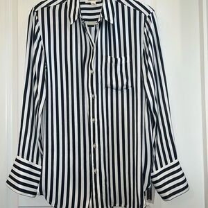 Treasure & Bond Navy and White Striped Shirt